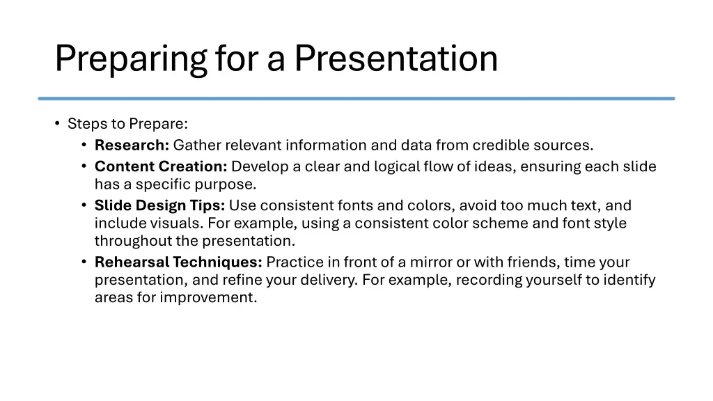 preparing for a presentation