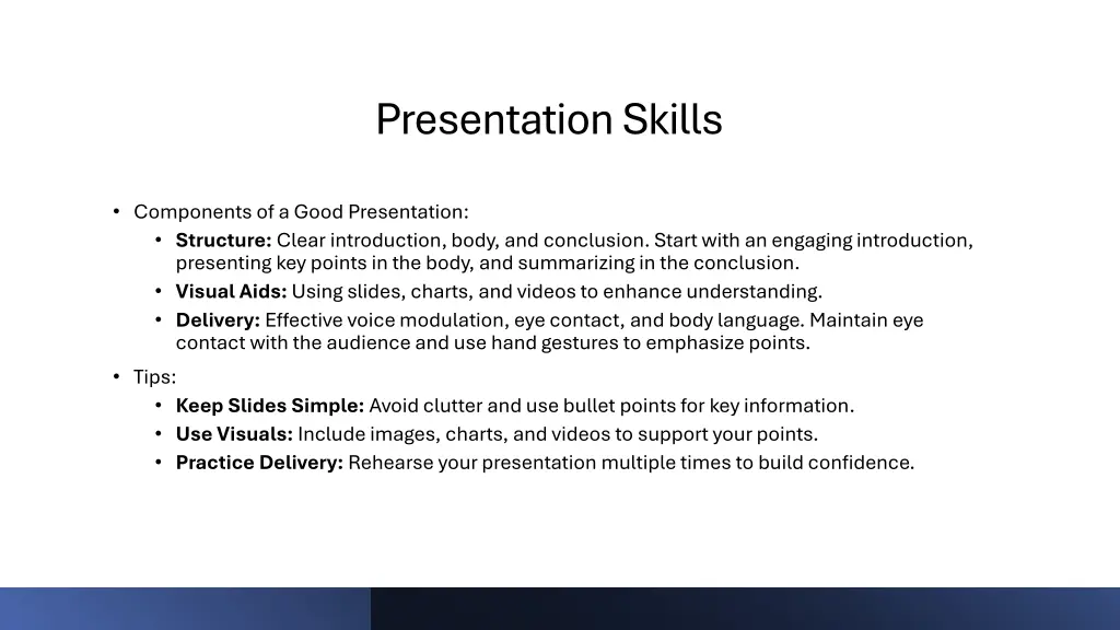presentation skills