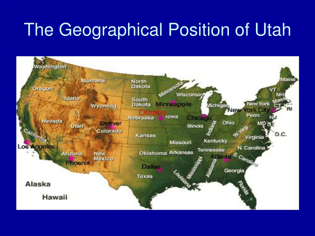 the geographical position of utah