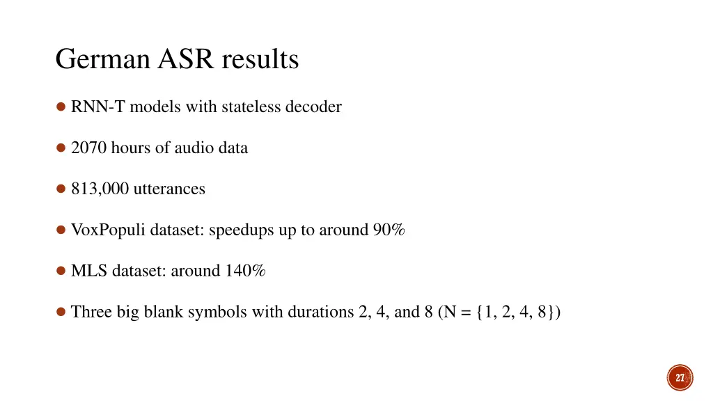 german asr results
