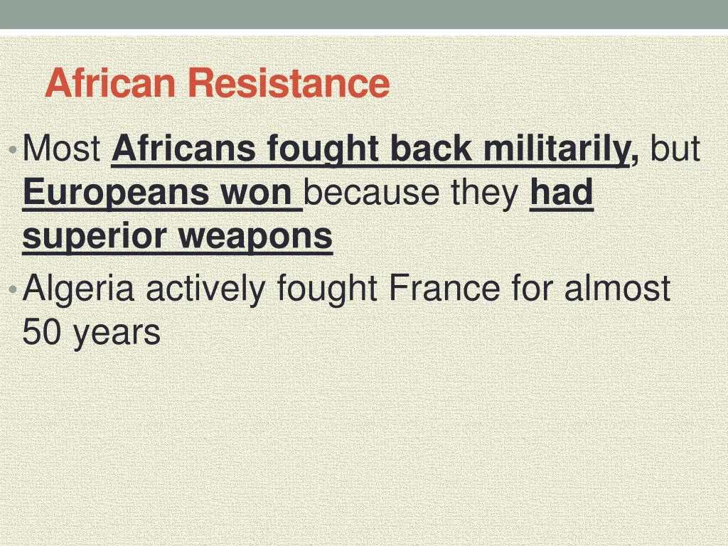 african resistance