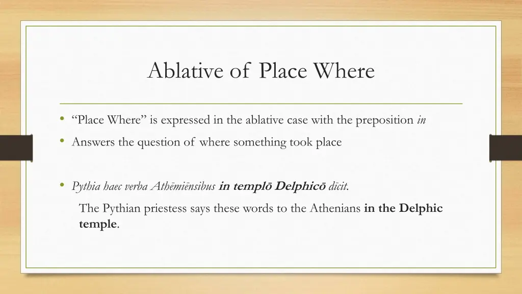 ablative of place where