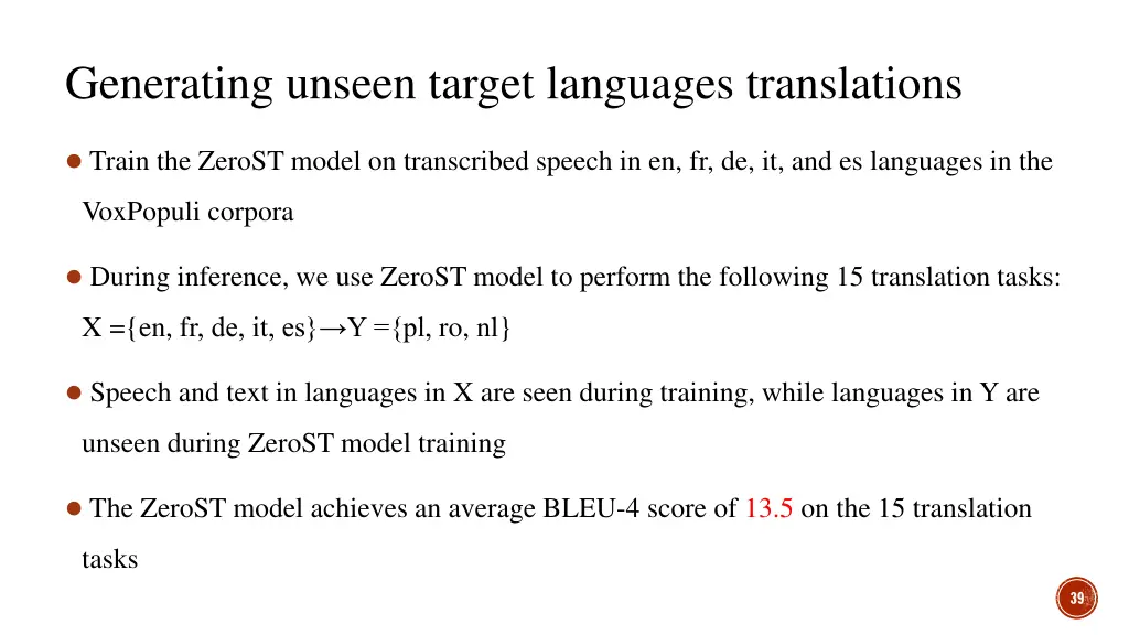 generating unseen target languages translations