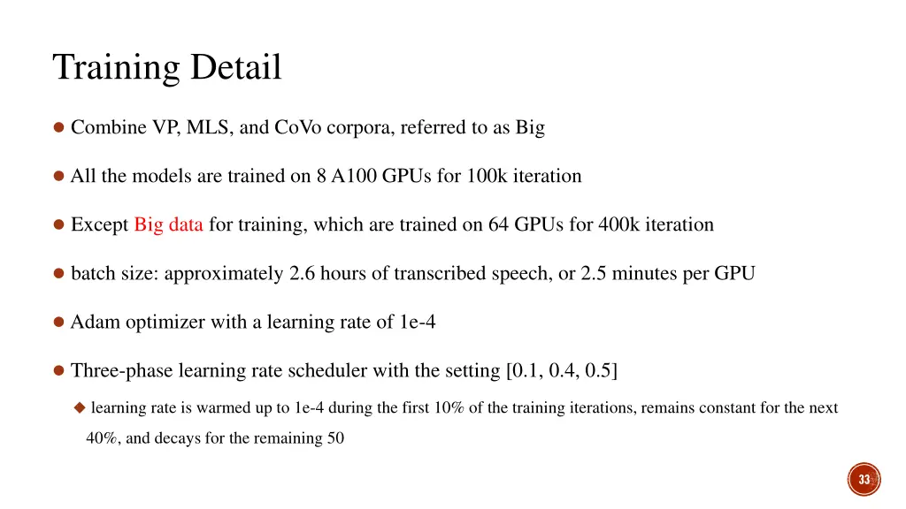 training detail