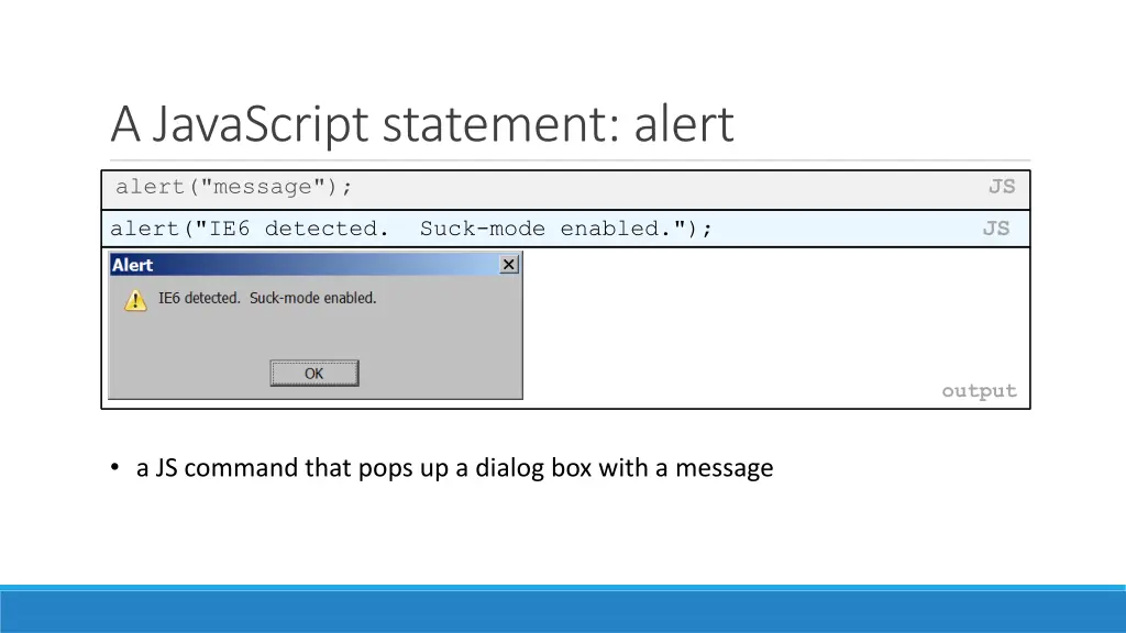 a javascript statement alert
