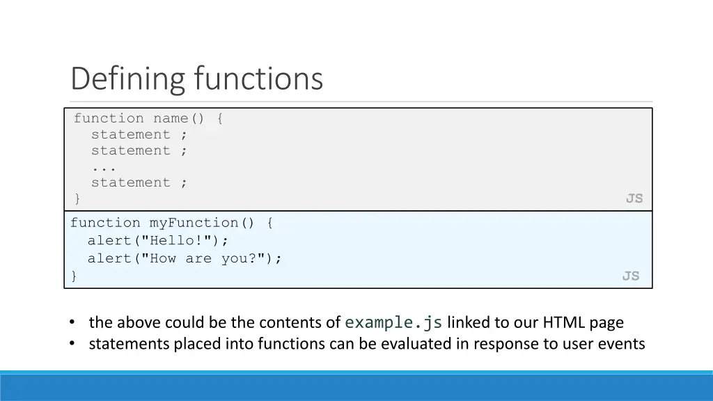 defining functions