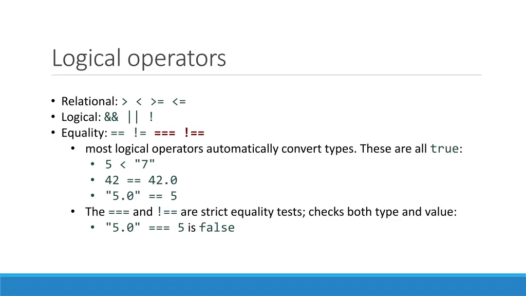 logical operators