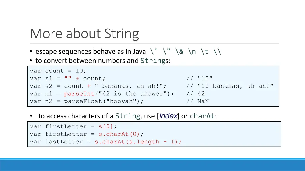 more about string