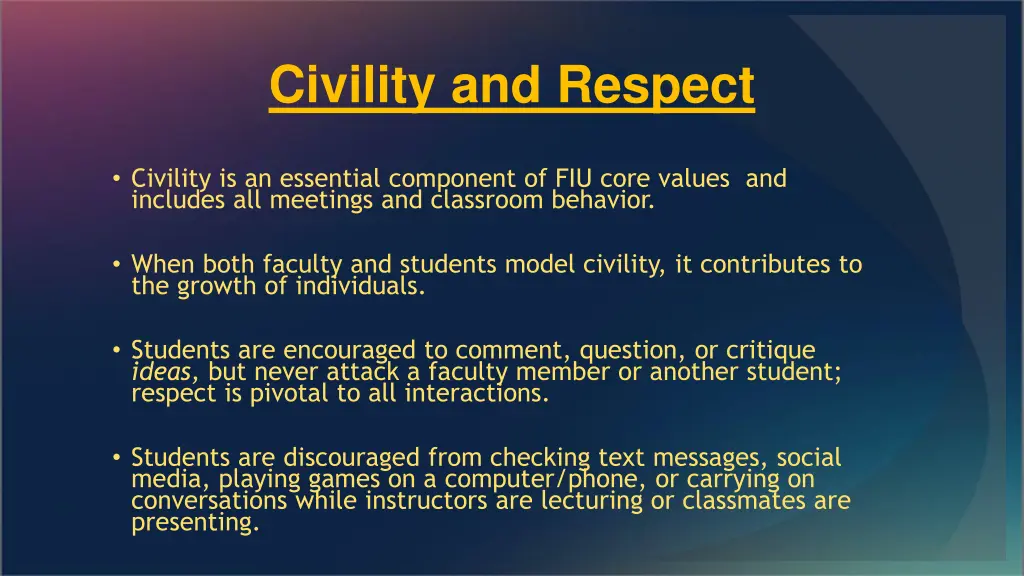 civility and respect