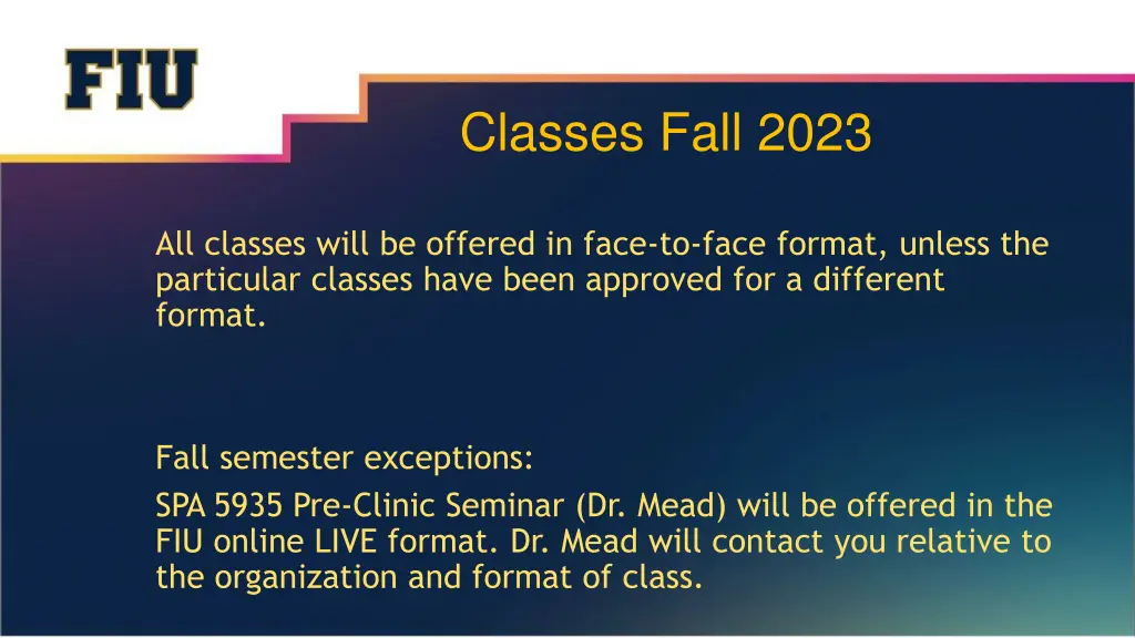 classes fall 2023