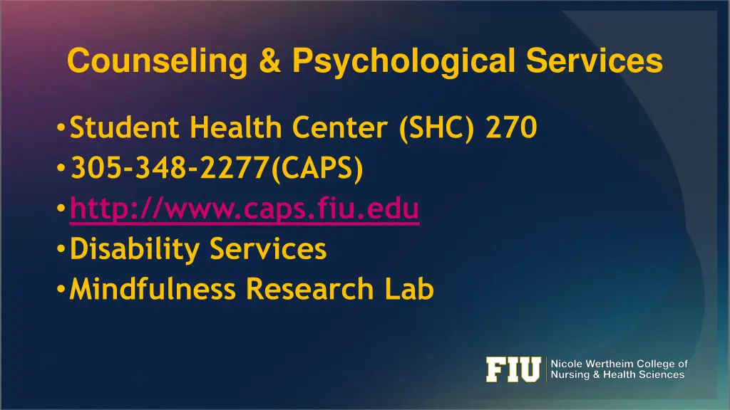 counseling psychological services
