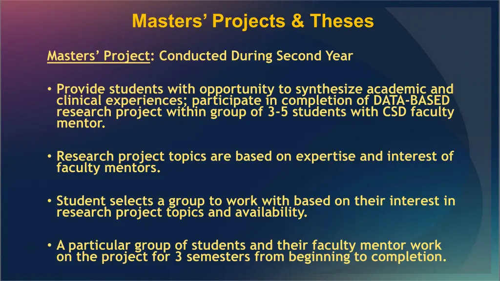 masters projects theses