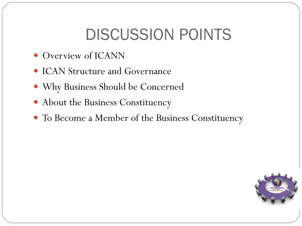 discussion points