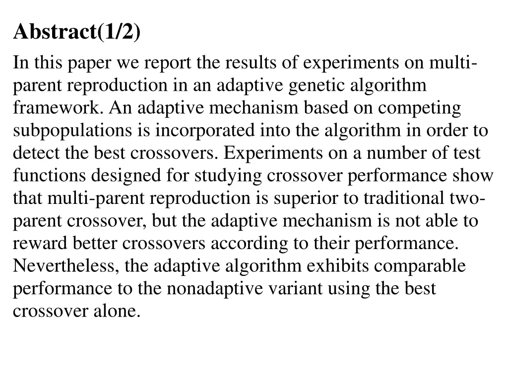 abstract 1 2 in this paper we report the results
