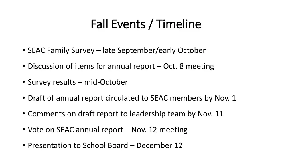 fall events timeline fall events timeline