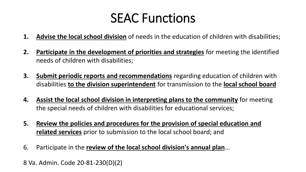seac functions seac functions