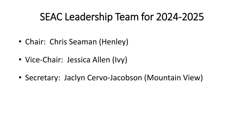 seac leadership team for 2024 seac leadership