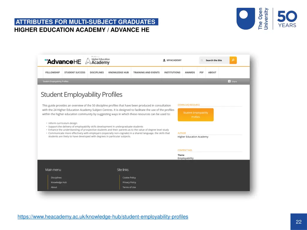 attributes for multi subject graduates 1