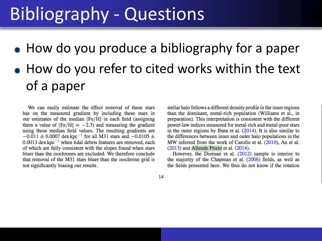 bibliography questions 2
