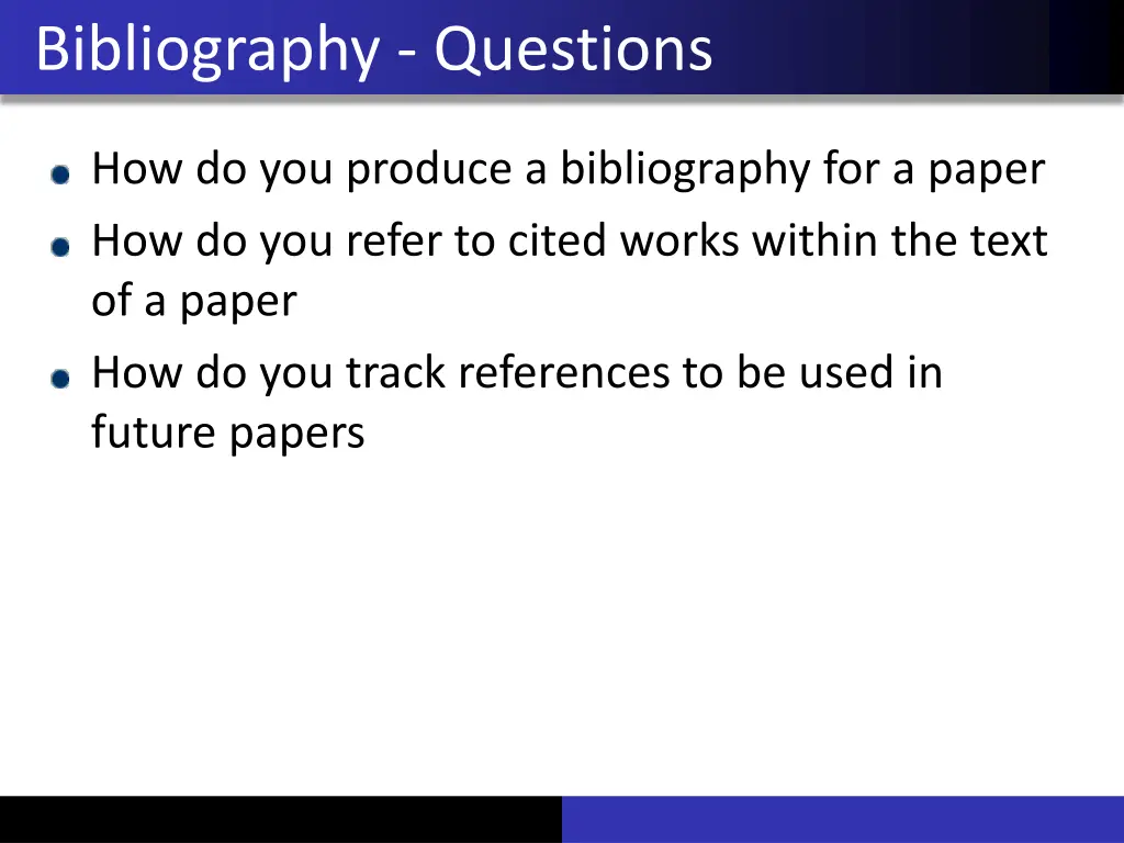 bibliography questions