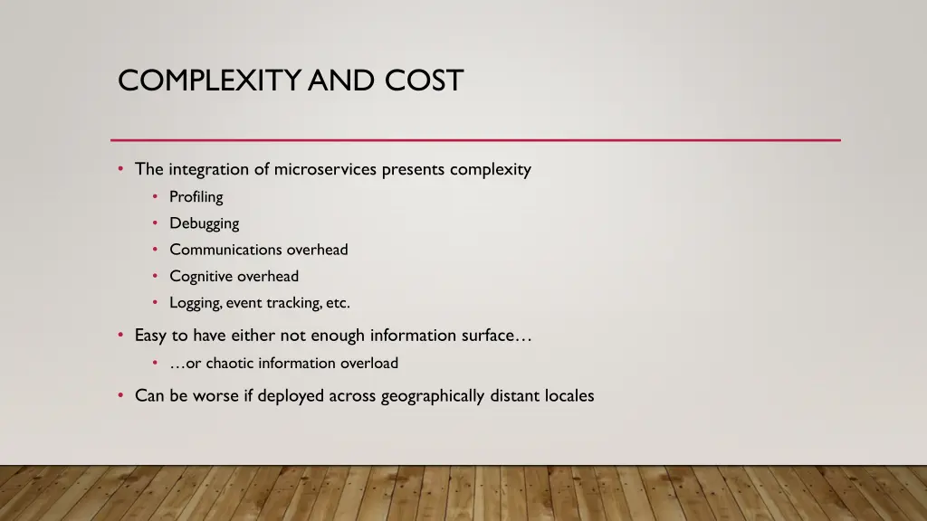 complexity and cost