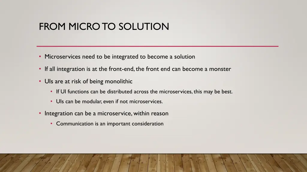 from micro to solution