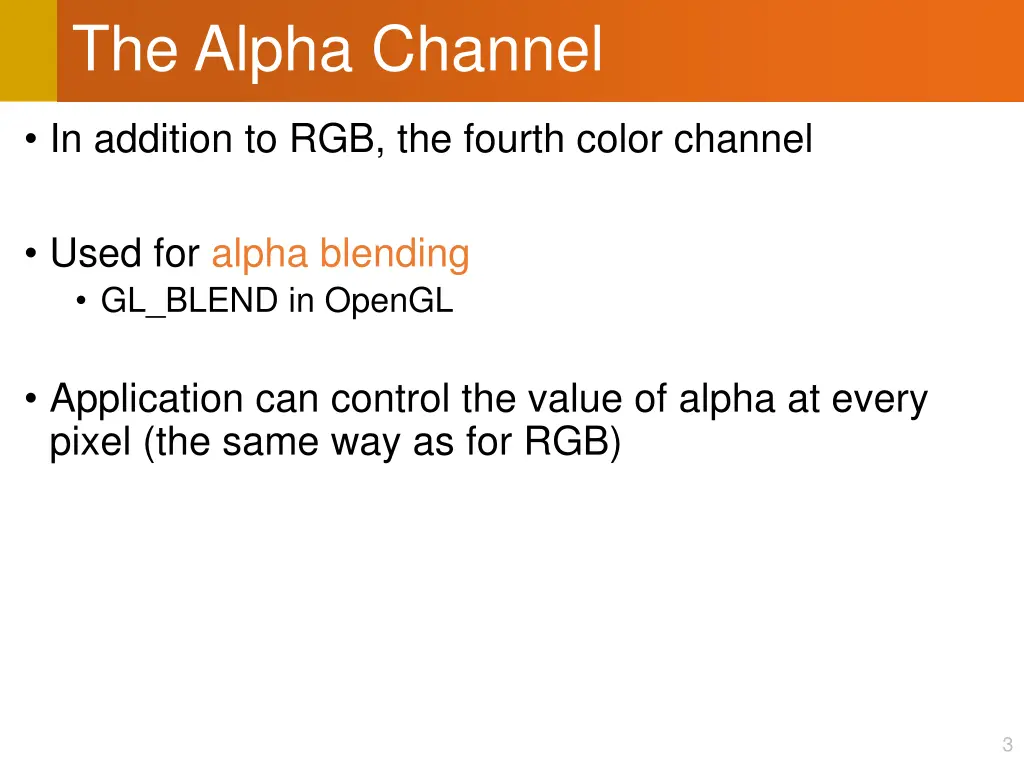the alpha channel
