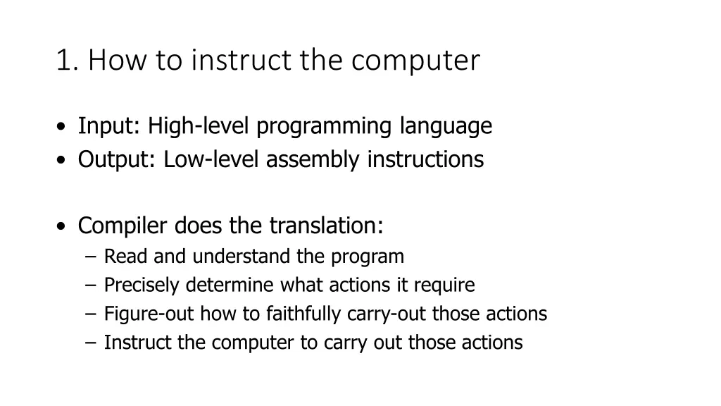 1 how to instruct the computer 1