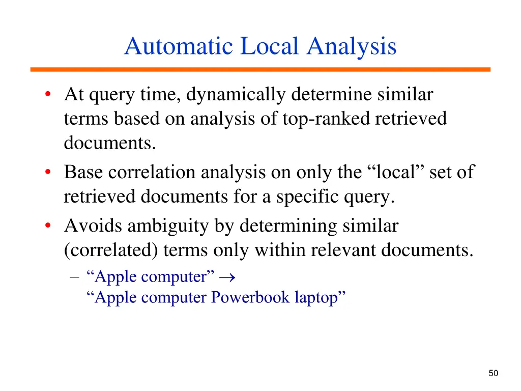 automatic local analysis