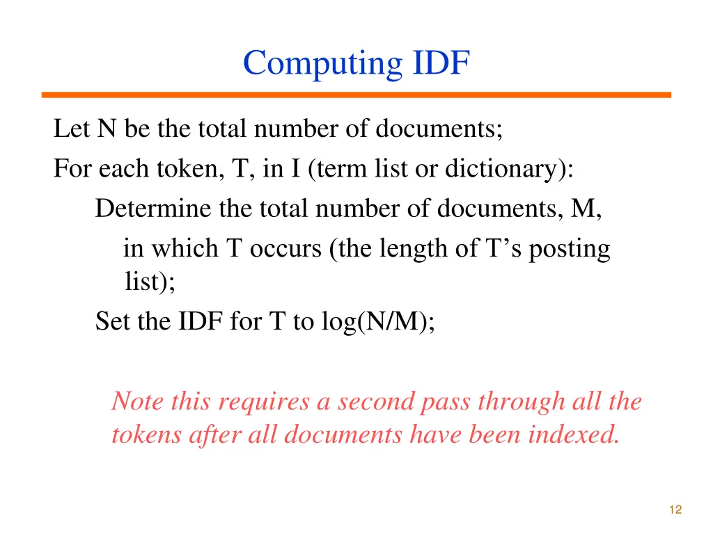 computing idf