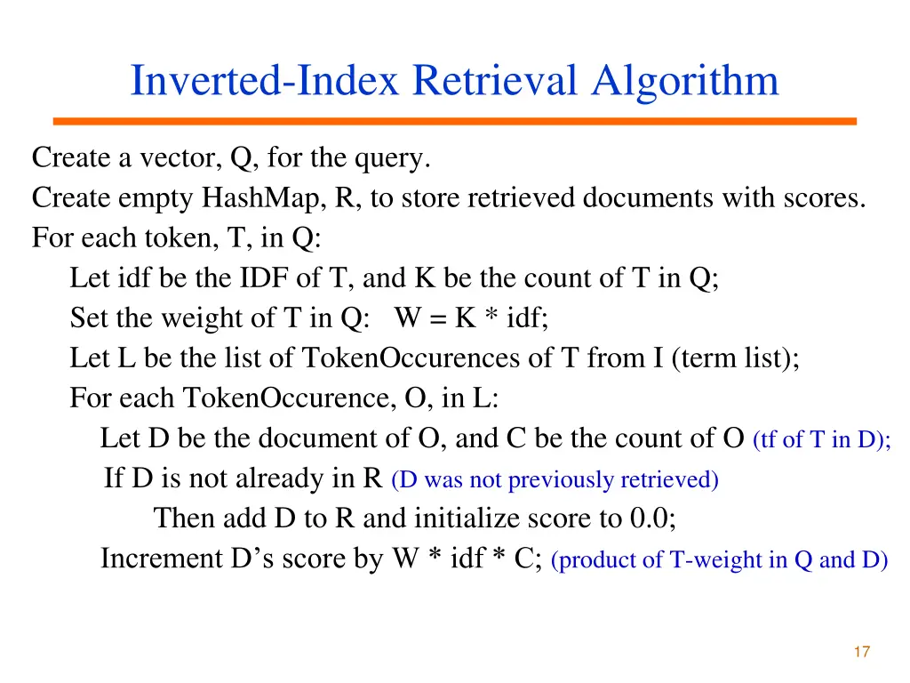 inverted index retrieval algorithm