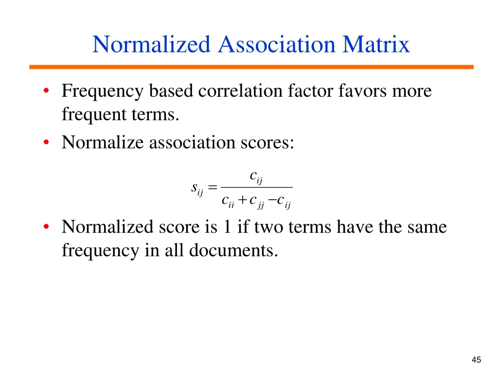 normalized association matrix
