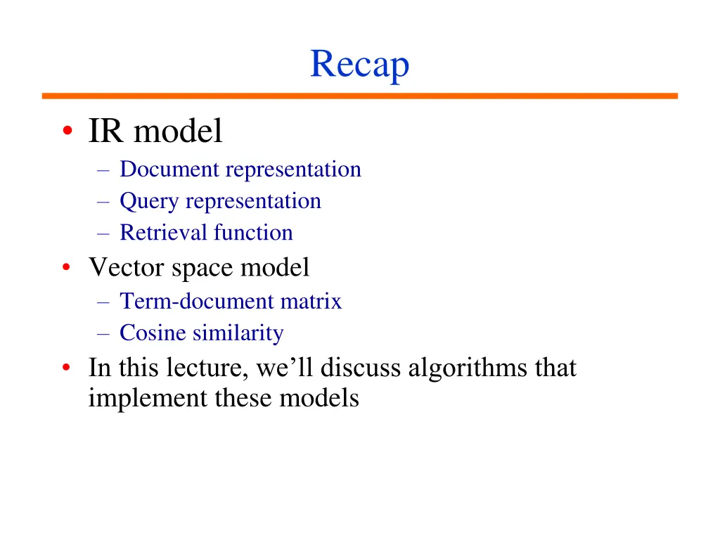 recap