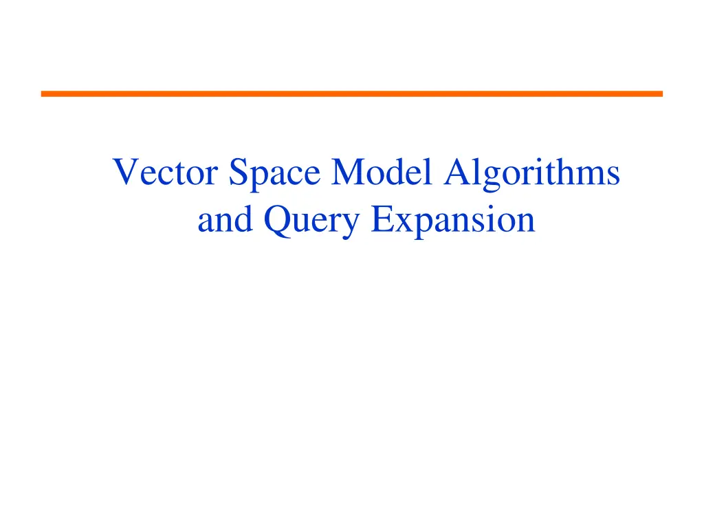 vector space model algorithms and query expansion