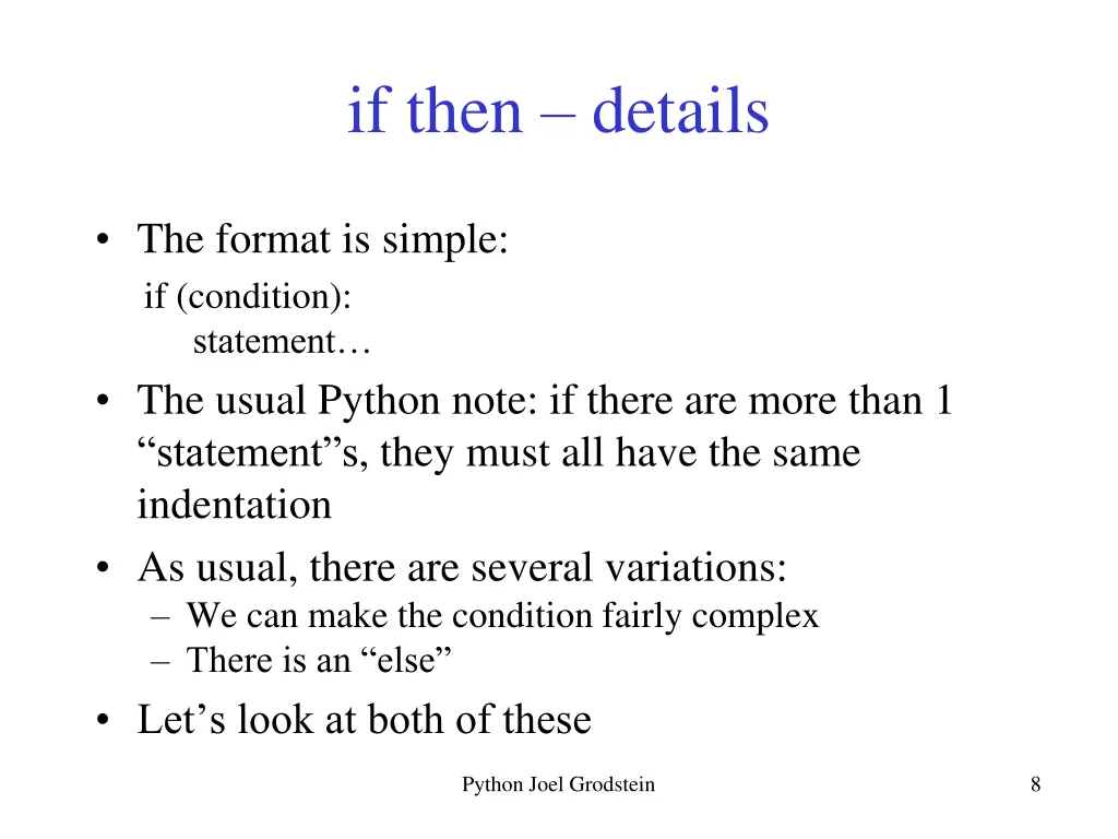 if then details