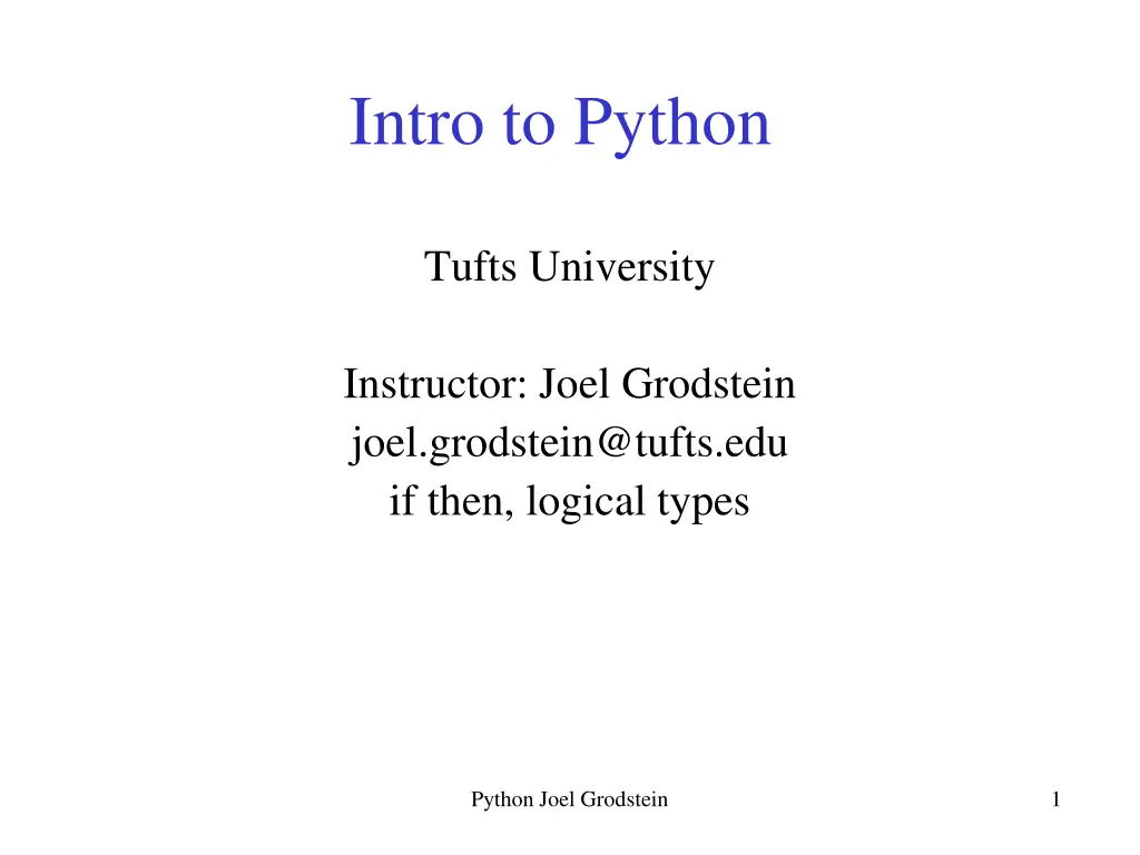 intro to python