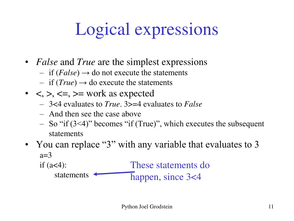 logical expressions