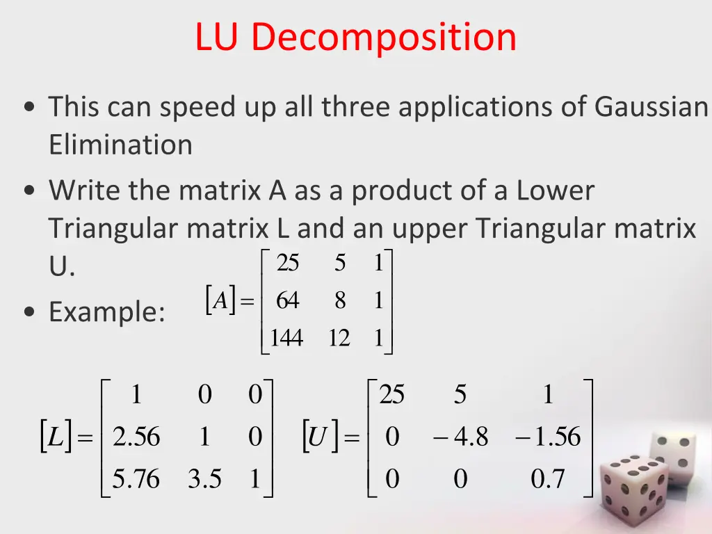 lu decomposition