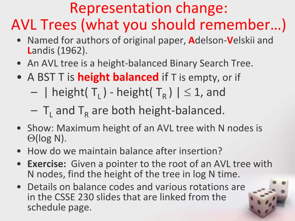 representation change avl trees w hat you should