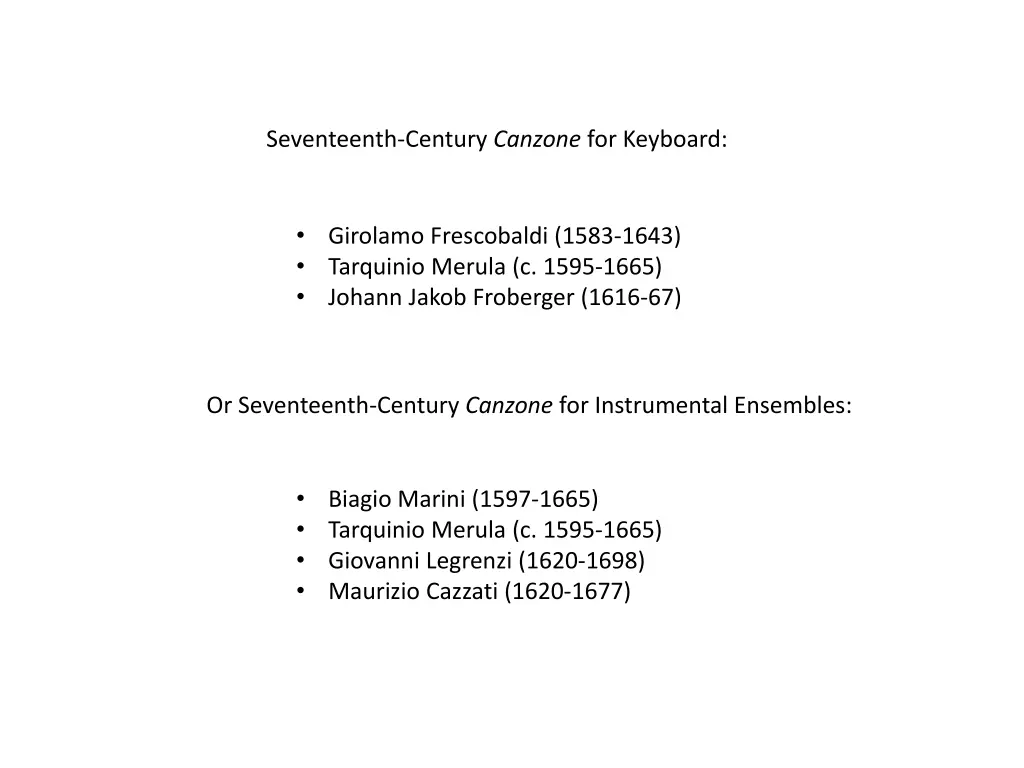 seventeenth century canzone for keyboard 1