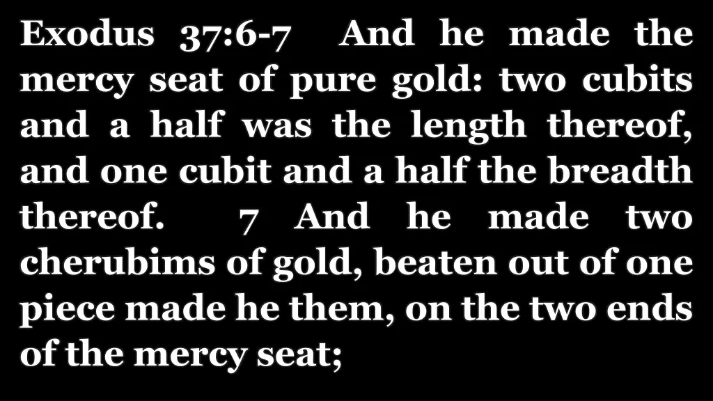 exodus 37 6 7 and he made the mercy seat of pure