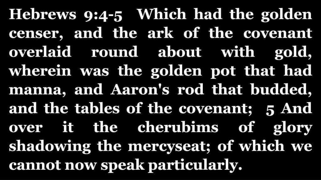 hebrews 9 4 5 which had the golden censer