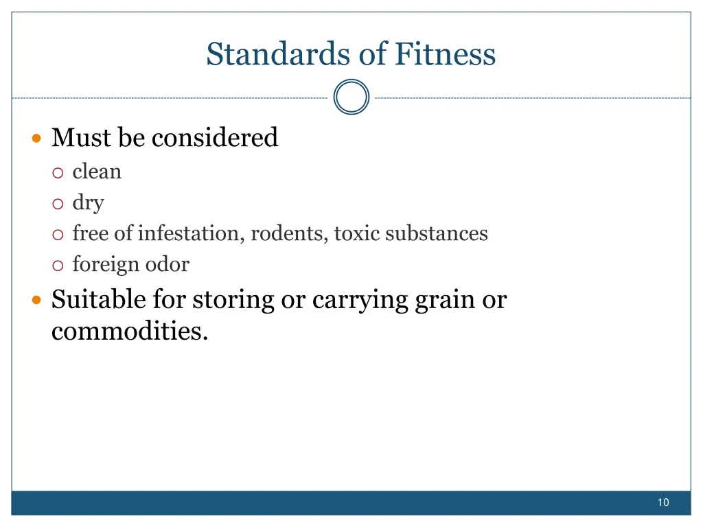 standards of fitness