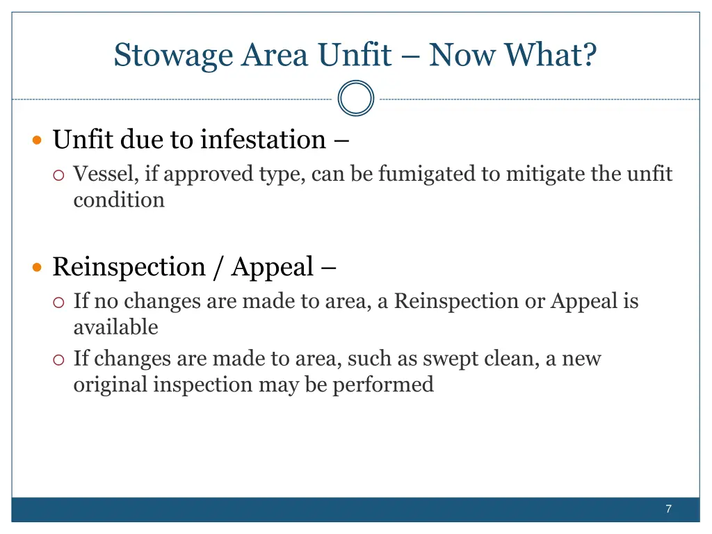 stowage area unfit now what