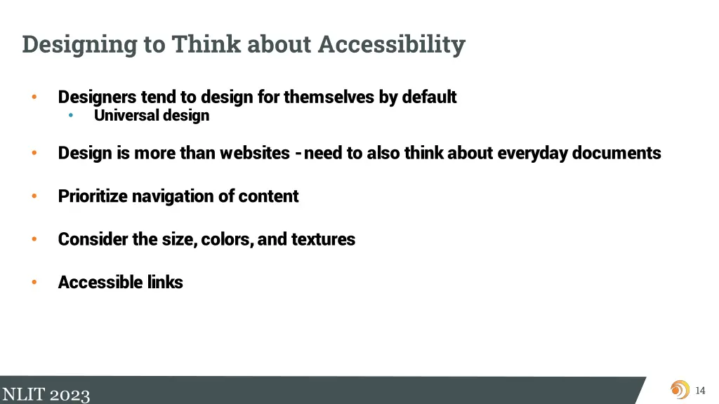 designing to think about accessibility