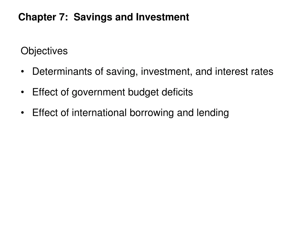 chapter 7 savings and investment