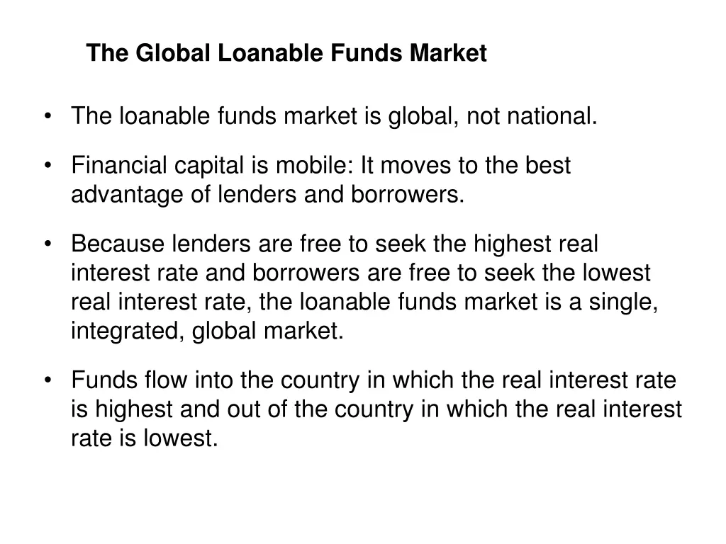 the global loanable funds market