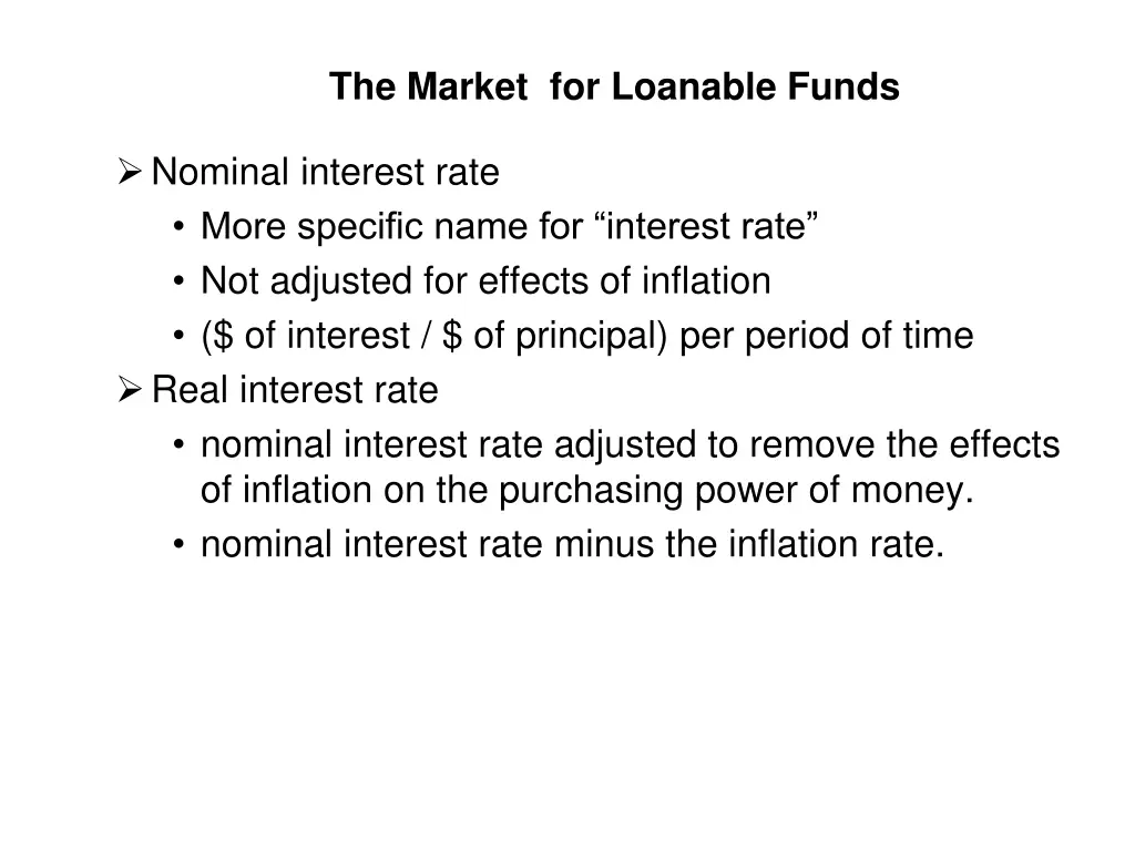 the market for loanable funds 1