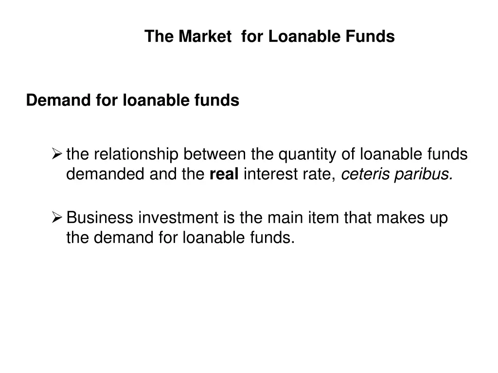 the market for loanable funds 2