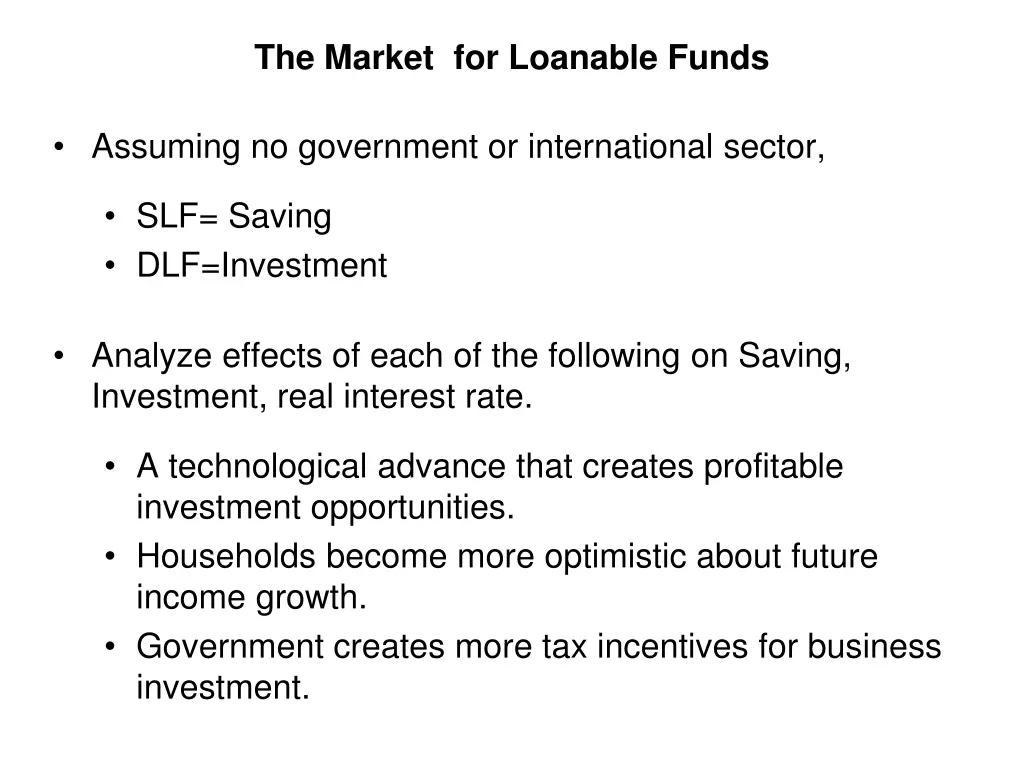 the market for loanable funds 6